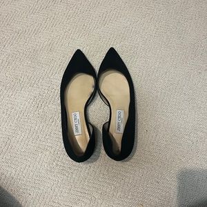 Jimmy choo black suede flats